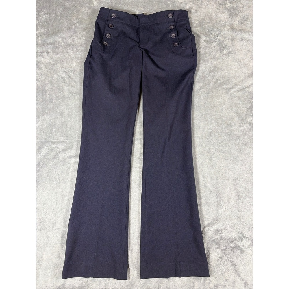 Gap Sailor Pants Navy Blue Stretch Flare Leg Trousers Size 1 Regular 676326-00